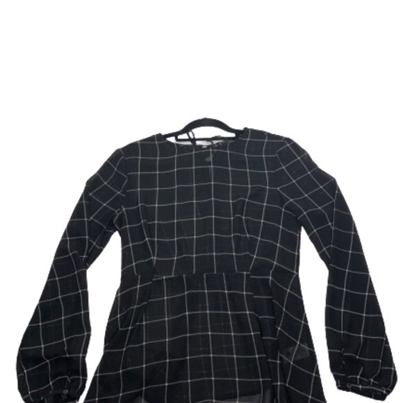 Dynamite Sheer Black and White Blouse - M - Picture 3 of 4